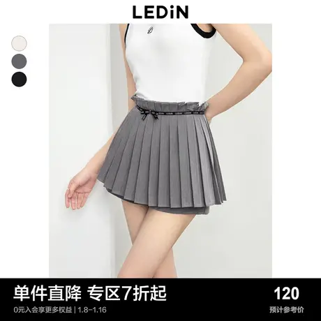 乐町学院风百褶裙裤春秋季女装短裙设计感中短裤商品大图