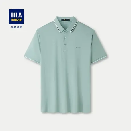 HLA/海澜之家含天丝短袖丝光棉POLO衫24春夏新凉感透气纯色上衣男图片