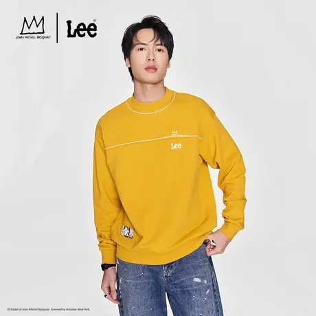 【Basquiat联名】Lee24早春新品舒适版圆领印花刺绣男长袖卫衣潮图片