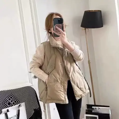 羽绒棉马甲女外穿2023冬季新款加厚大码时尚潮流背心网红马夹外套商品大图