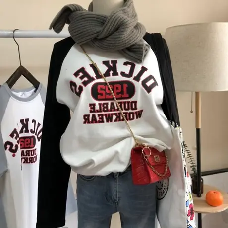 德绒打底衫长袖t恤女秋冬洋气保暖内搭设计感小众加绒加厚上衣服商品大图