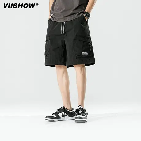 VIISHOW日系短裤男女夏季宽松休闲运动五分裤直筒潮牌机能工装裤商品大图