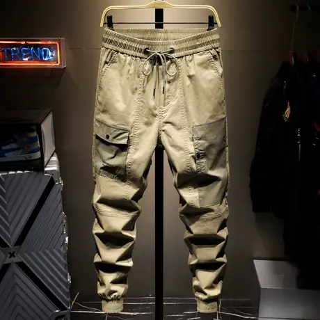 夏季款工装裤男潮牌束脚宽松哈伦裤男士休闲长裤子男百搭学生潮流商品大图