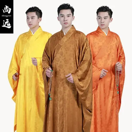 尚远真丝暗纹龙纹广袖海青居士服僧服僧侣服海清服男女商品大图