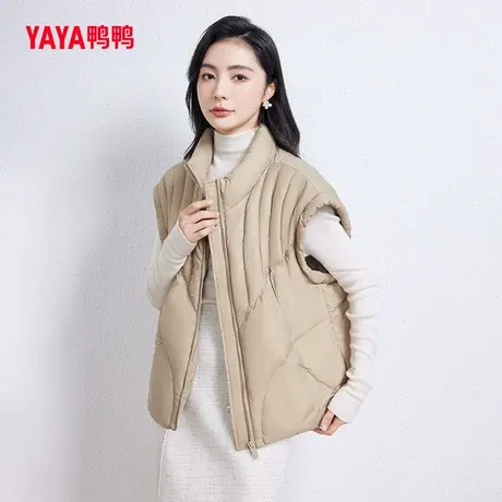 鸭鸭羽绒马甲女2023年秋冬新短款时尚百搭宽松休闲保暖上衣J图片