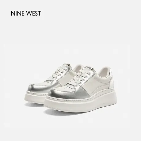 Nine West/玖熙板鞋女2025夏季新款厚底鞋增高小白鞋百搭运动休闲图片