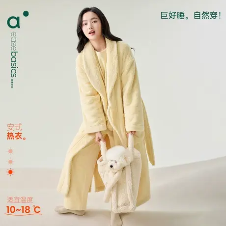 安之伴【巨保暖】珊瑚绒睡裙女秋冬季加厚中长款睡袍家居服宽松商品大图