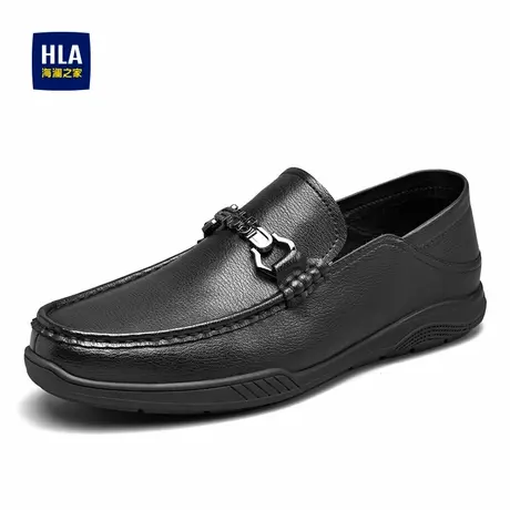 HLA/海澜之家男鞋新款春季套脚软底舒适乐福鞋时尚百搭休闲皮鞋商品大图