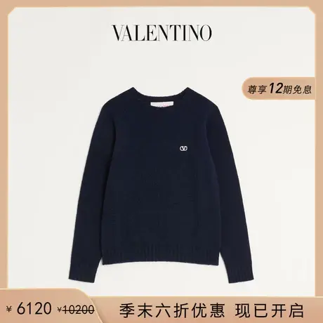 [季末优惠]华伦天奴VALENTINO男士刺绣设得兰羊毛圆领毛衣商品大图
