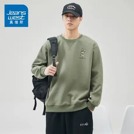KZH真维斯潮牌长袖卫衣男士春秋新款宽松百搭打底衫重磅休闲上衣图片