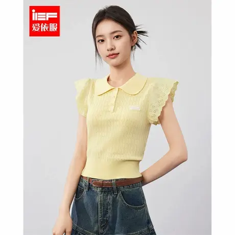 IEF/爱依服高个子2025夏季新款法式甜美减龄少女风百搭毛织上衣商品大图