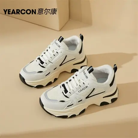 意尔康老爹鞋女鞋2025新款夏季妈妈鞋厚底增高软底舒适运动休闲鞋商品大图