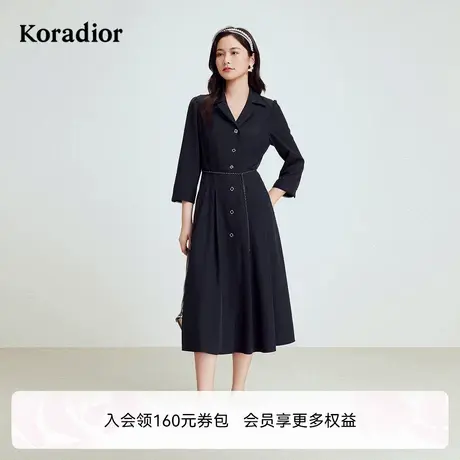 Koradior珂莱蒂尔2025年秋季新款优雅气质高级感V领风衣外套女图片