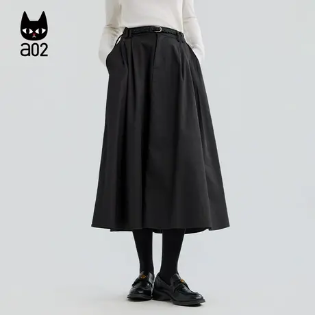 a02宽松高腰半身裙女2025新款秋季伞裙设计感长裙通勤穿搭裙子商品大图