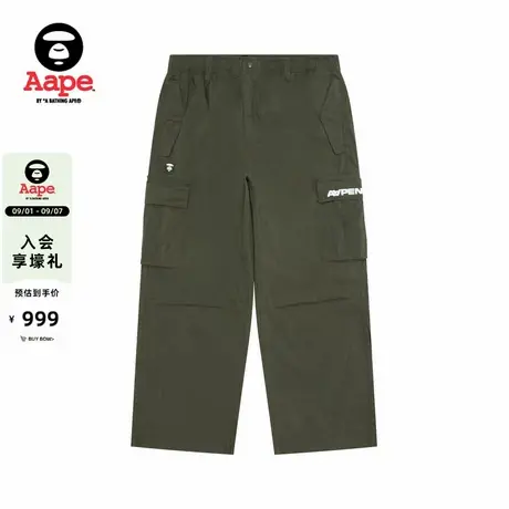 Aape旗舰店男装秋冬小标徽章纯色简约多口袋潮流工装裤C634XXP商品大图