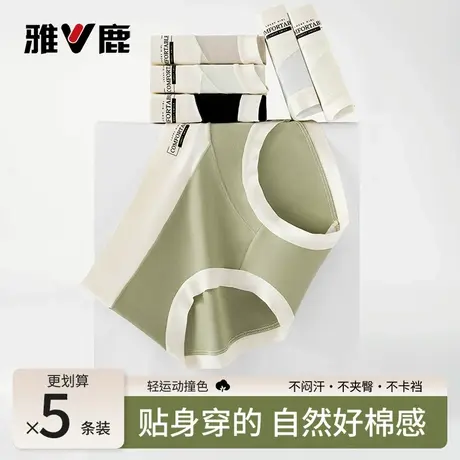 雅鹿女士纯棉内裤2025新款全棉抗菌裆无痕透气不夹臀女生三角短裤商品大图