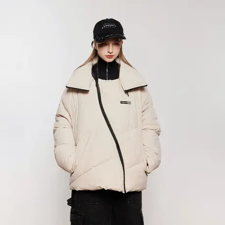 潮牌设计感大翻领棉服女加棉冬季外套2023新款复古面包服宽松棉衣商品大图