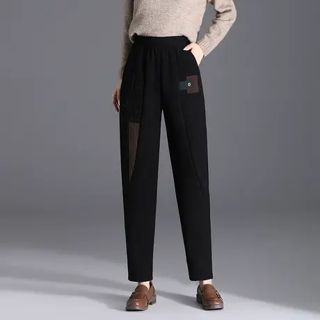 松紧腰加厚哈伦裤秋冬2023新款大码宽松时尚休闲裤中老年妈妈裤子商品大图