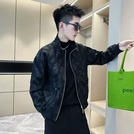 秋冬口袋夹克男潮流帅气花色上衣2023新款潮牌痞帅炸街男友风外套商品大图