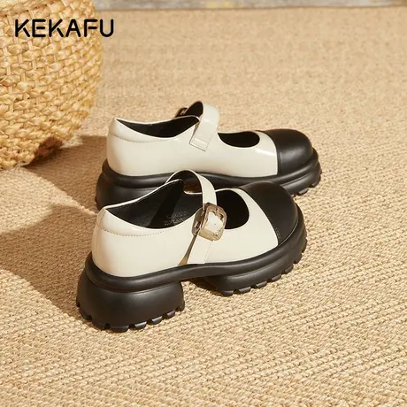 珂卡芙厚底小皮鞋女甜酷玛丽珍女鞋2023新款秋季鞋子学院风单鞋女图片