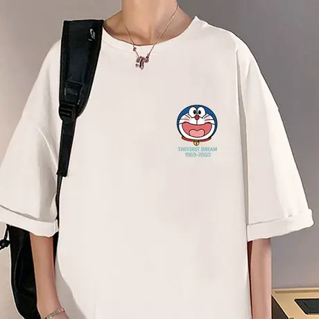 卡通印花短袖T恤男夏季宽松纯棉青少年半袖ins潮流男生设计感上衣商品大图