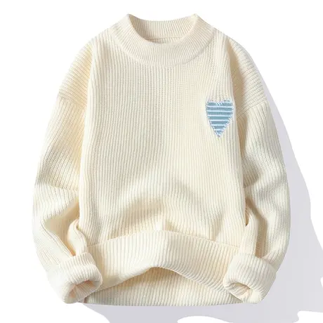 慵懒风毛衣男秋冬季日系半高领针织保暖毛衫潮牌情侣装线衣服外套商品大图