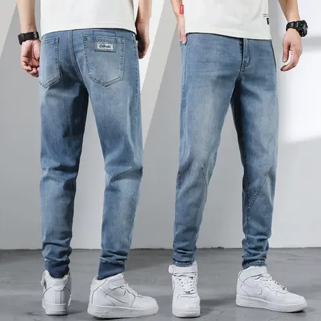 夏季薄款蓝色水洗高级牛仔长裤男士直筒宽松休闲男裤子夏天春秋款商品大图