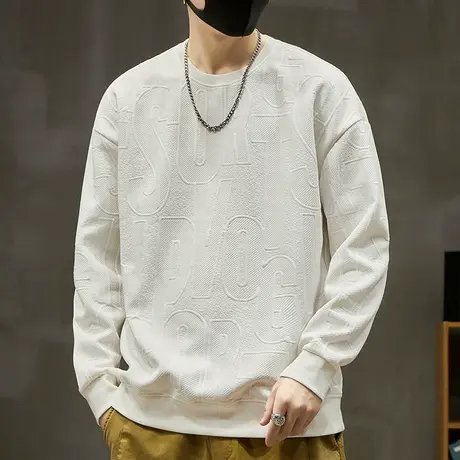 春天男士春装春秋款潮牌高街长袖上衣春季情侣装圆领卫衣2024新款商品大图