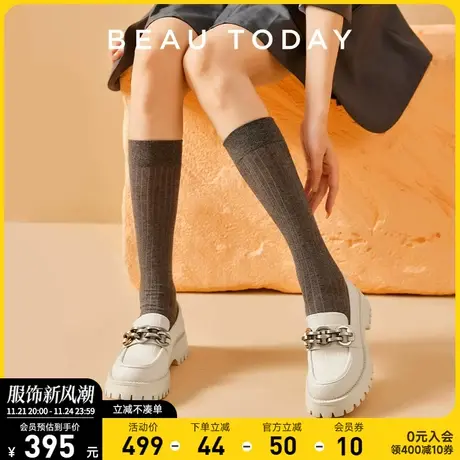 BeauToday豆豆鞋女2024新款夏天小皮鞋女夏季BT法式温柔配裙子鞋商品大图