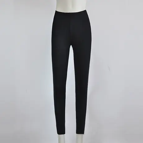 buupnn长裤薄款女纯棉紧身打底裤子女装大码胖mm松紧腰秋裤小脚裤商品大图