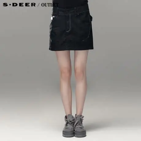 【多件多折】sdeer圣迪奥女装春装丹尼牛仔短裙时尚半身裙3381388图片