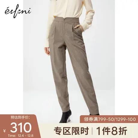 【🔀商场同款】🔁伊芙丽2020年新款冬韩版宽松直筒休闲裤女1BA152431图片