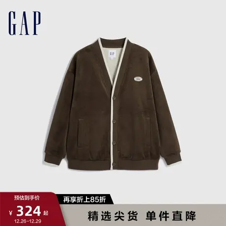 【断码优惠】Gap男女装春秋LOGO校园风纽扣卫衣情侣装上衣762545商品大图