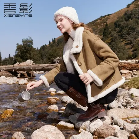 【百亿补贴官方直播】香影两面穿麂皮绒外套冬季新款羊羔毛图片