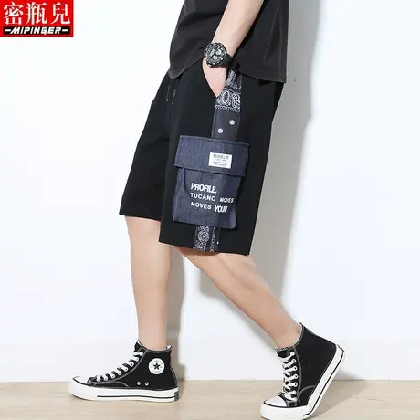 密瓶儿工装短裤男夏季男士青少年大码五分裤子加肥加大休闲运动裤商品大图