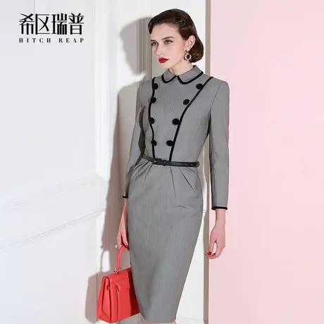 希区瑞普高端赫本复古连衣裙女收腰显瘦欧美名媛气质春夏新品礼服图片