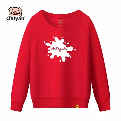 Ohlyah纯棉卫衣宽松韩版2023年新款秋季大码女装ins潮牌圆领上衣商品大图