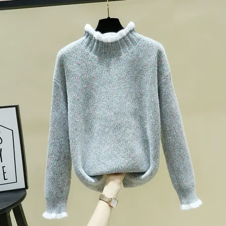 加厚雪尼尔毛衣女秋冬新款2023爆款时尚洋气慵懒设计感针织打底衫图片