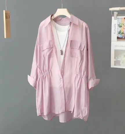 半透防晒衣女2023新款夏季薄款衬衫外套宽松户外透气防晒服衬衣图片