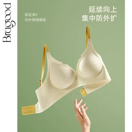 内衣女小胸聚拢文胸套装胸罩无痕大胸显小少女调整型无钢圈果冻胶商品大图