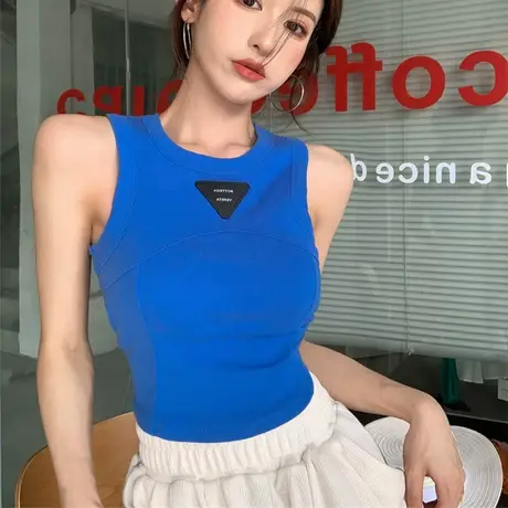 时尚辣妹风带胸垫背心夏季2024新款修身BM短款吊带修身上衣女装潮图片