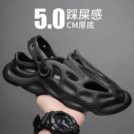 潮牌洞洞鞋男夏季防滑耐磨厚底拖鞋外穿开车两用沙滩凉鞋2024新款图片