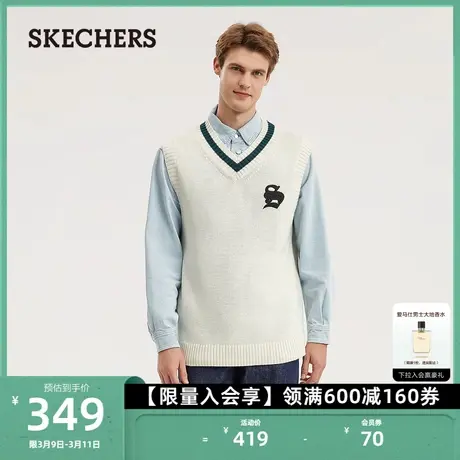 Skechers斯凯奇秋冬青春校园情侣款针织衫毛衣休闲保暖套头背心商品大图