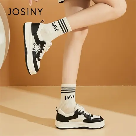 Josiny/卓诗尼厚底小白鞋女款2024春季新款百搭简约休闲运动板鞋商品大图