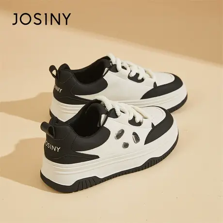 Josiny/卓诗尼厚底板鞋2024新款春季时尚熊猫鞋小众学生休闲鞋商品大图