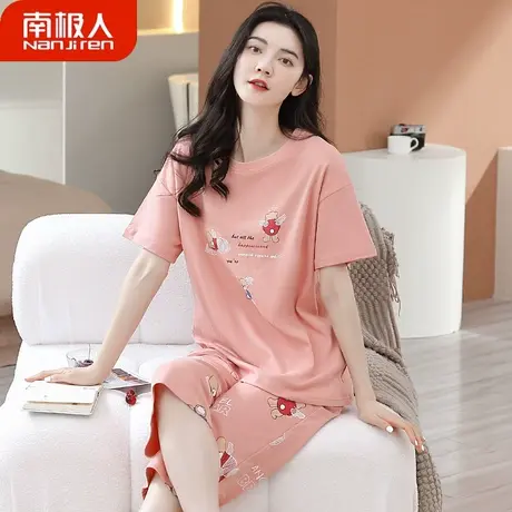 睡衣女夏款2023年新款夏天纯棉女士 女式套装新秀 家居服女款夏季商品大图