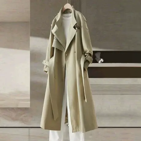 时尚气质长款风衣2023年秋新款淑女温柔高端大牌宽松显瘦通勤外套商品大图