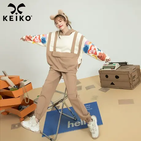 秋季连帽卫衣小众女2022新款设计感撞色拼接上衣秋季印花外套图片