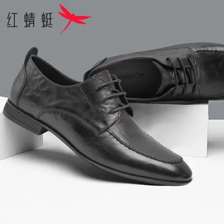 红蜻蜓男鞋休闲商务真皮防滑耐磨舒适德比鞋结婚新郎透气男士皮鞋商品大图