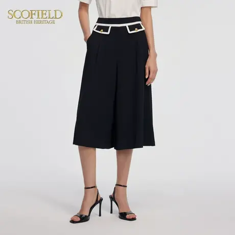 Scofield女装高腰西装阔腿裤气质优雅垂坠感七分裤子夏季裤子图片